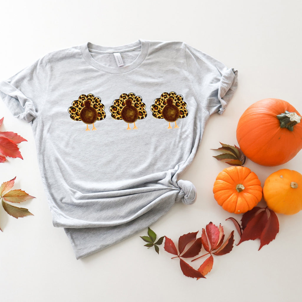 Leopard Print Turkey Thanksgiving T-Shirt
