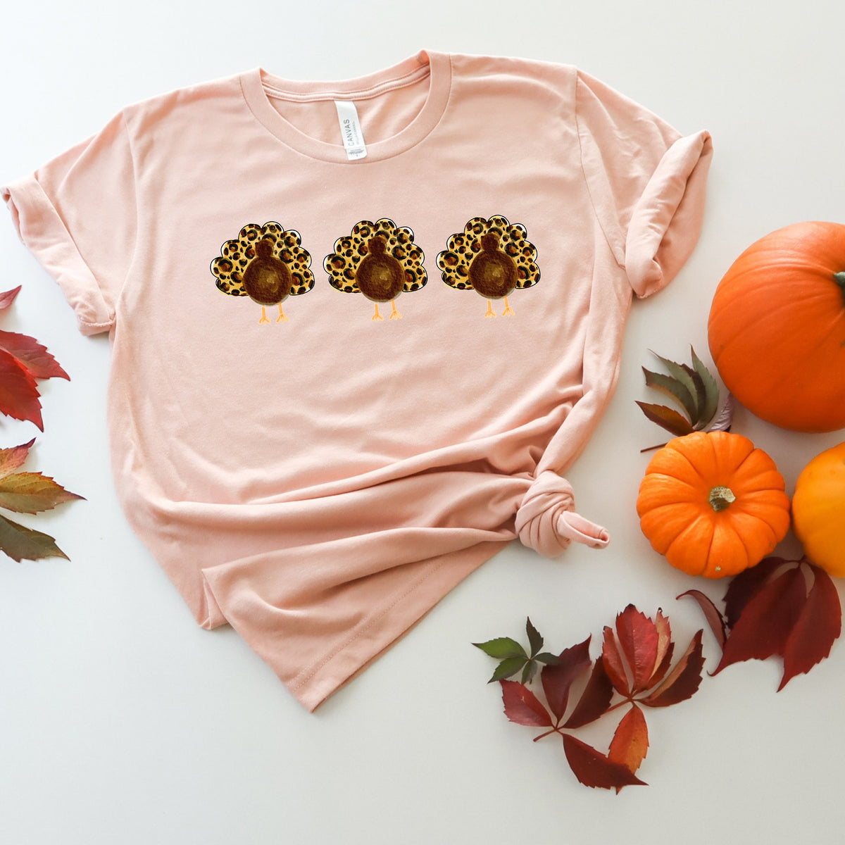 Leopard Print Turkey Thanksgiving T-Shirt