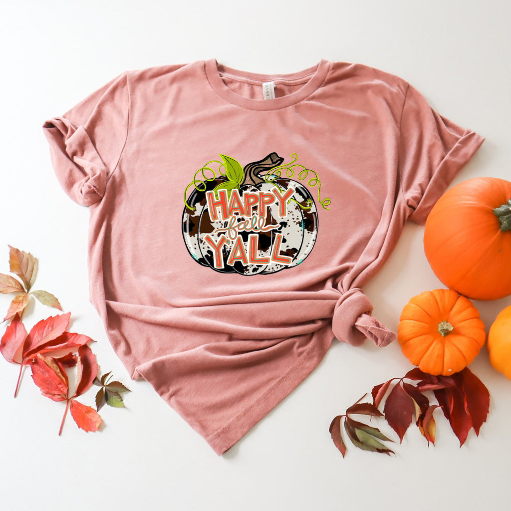 Leopard Pumpkin Fall Y'all Shirt - Thanksgiving Autumn Tee
