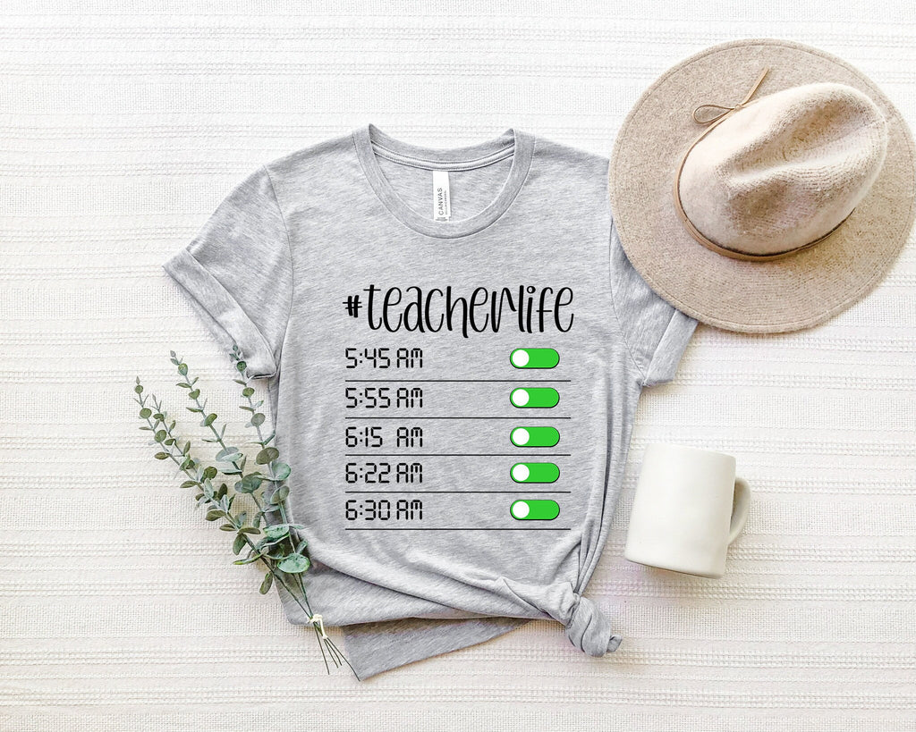 Funny Teacher Life Shirt: Custom Teacher Alarm Tee