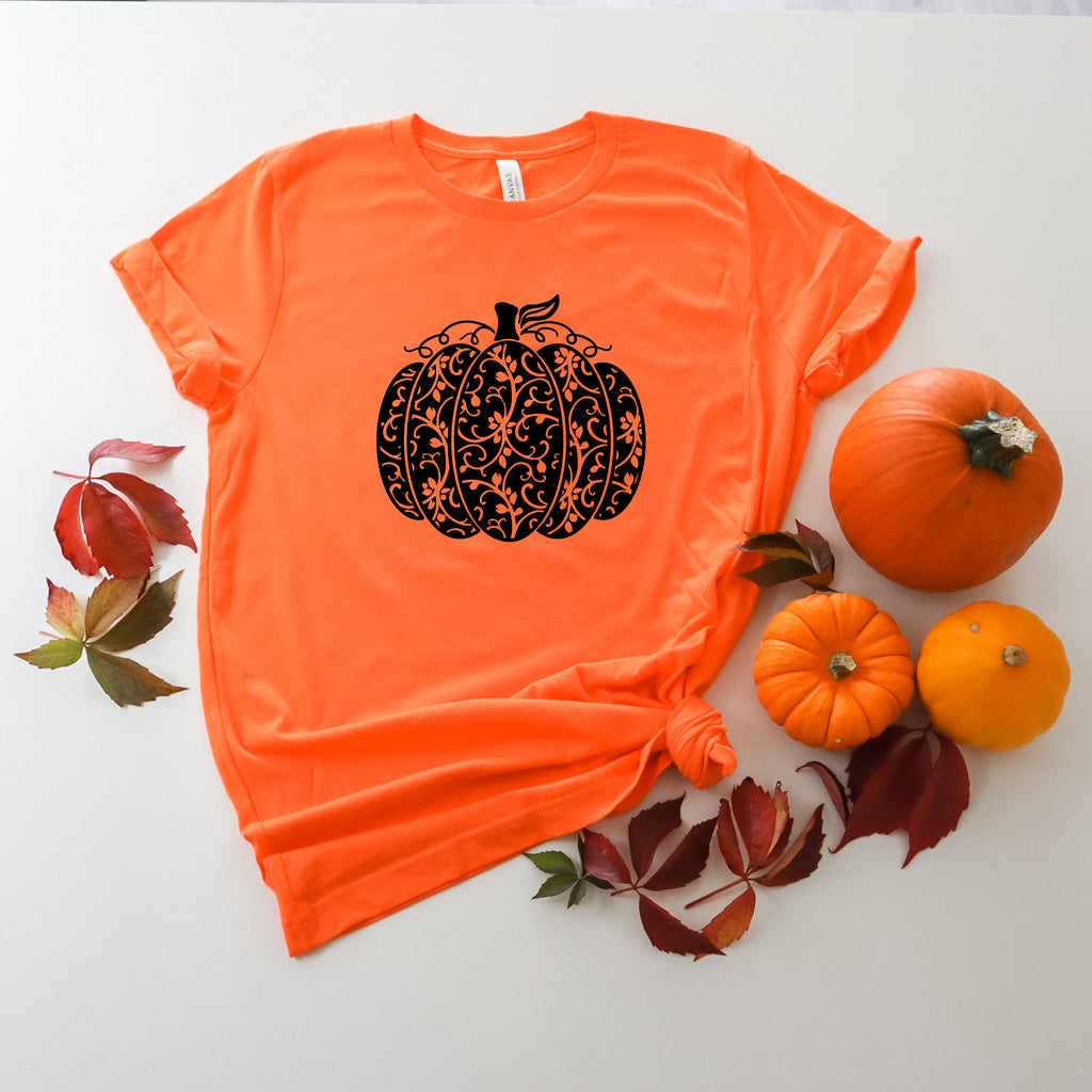 Swirly Pumpkin T-Shirt, Fall Halloween Shirt