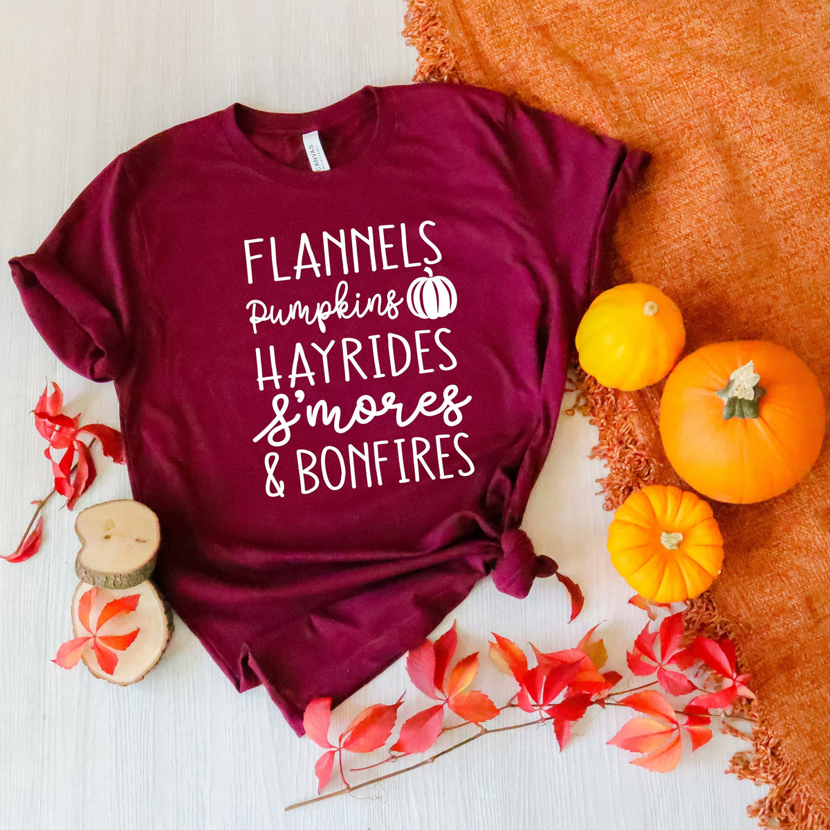 Flannels Pumpkins Hayrides S'mores Bonfires Shirt - Funny Fall Tee