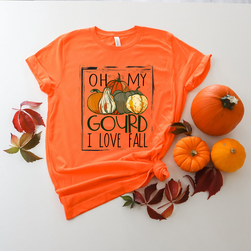 Oh My Gourd I Love Fall Shirt: Funny Thanksgiving Cotton Tee