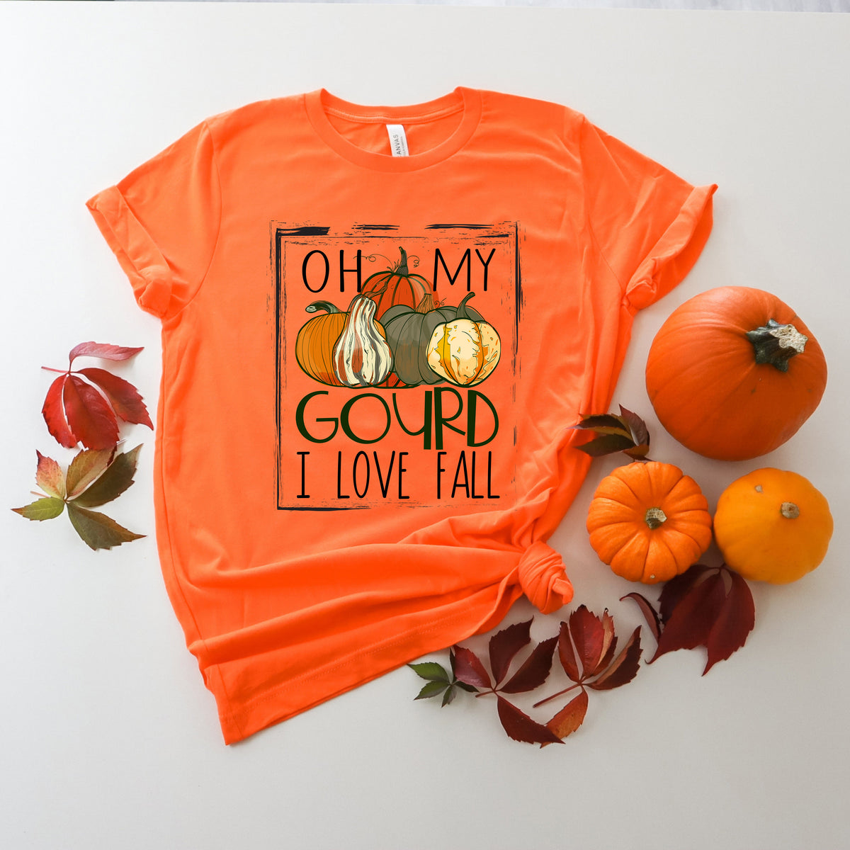 Oh My Gourd I Love Fall Shirt: Funny Thanksgiving Cotton Tee