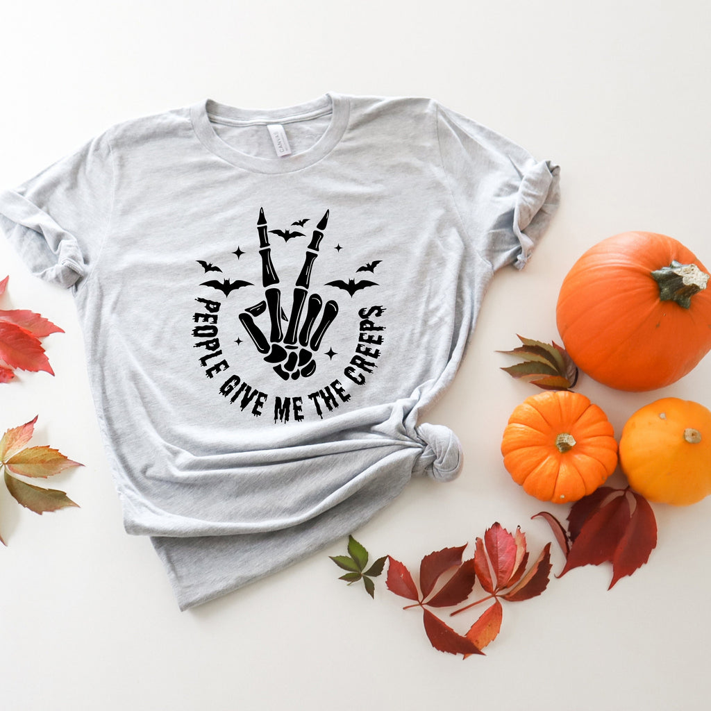 People Give Me The Creeps Shirt, Spooky Skeleton Hand Tee