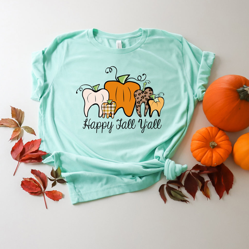 Dentist Fall Thanksgiving Shirt: Pumpkin Teeth Halloween Tee