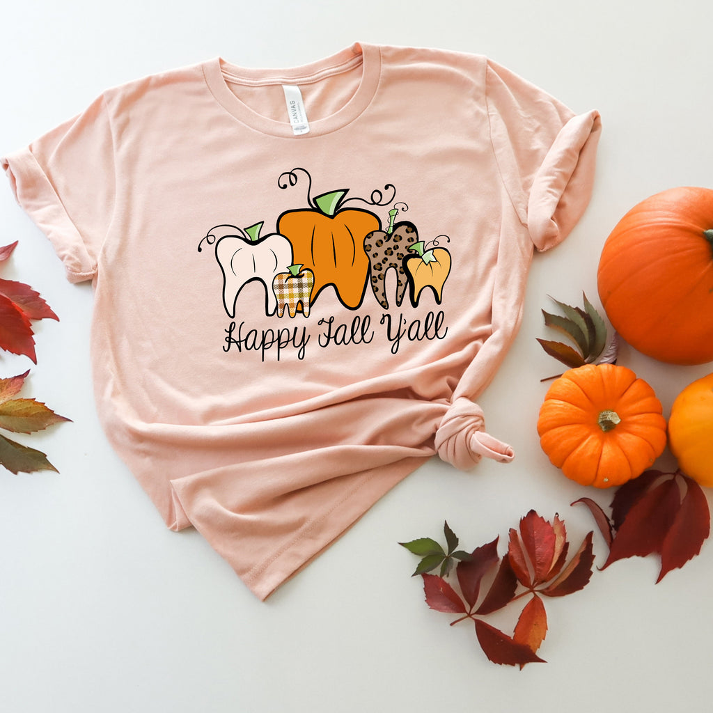 Dentist Fall Thanksgiving Shirt: Pumpkin Teeth Halloween Tee