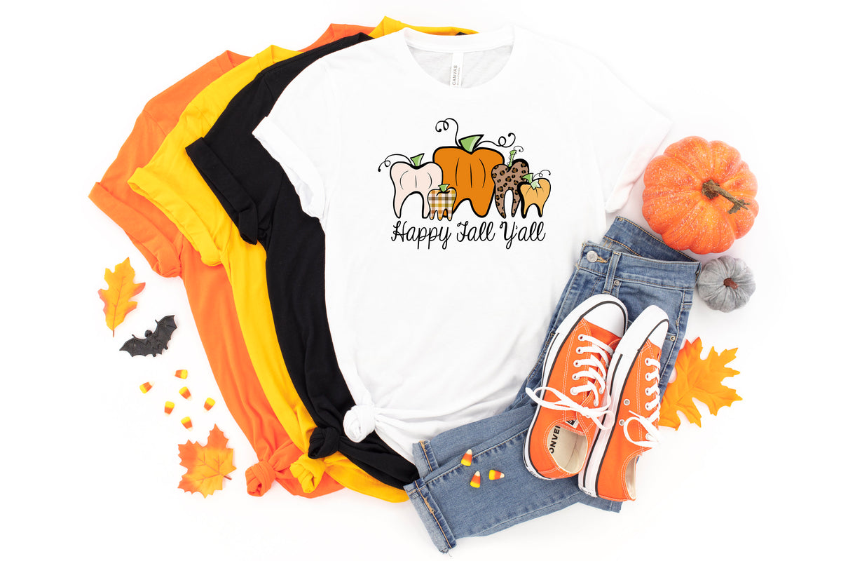 Dentist Fall Thanksgiving Shirt: Pumpkin Teeth Halloween Tee