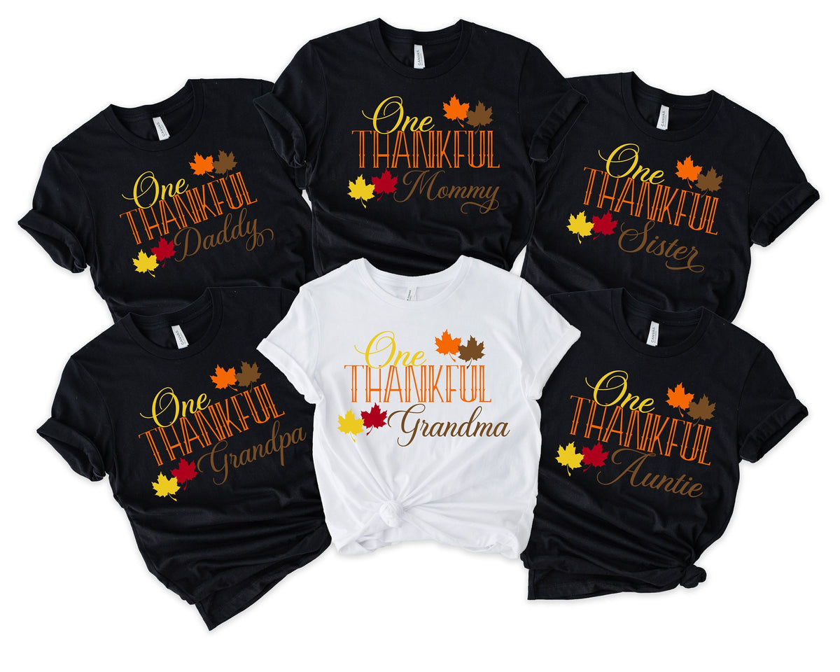 Custom Family Thanksgiving Shirts: Matching Thankful T-Shirts