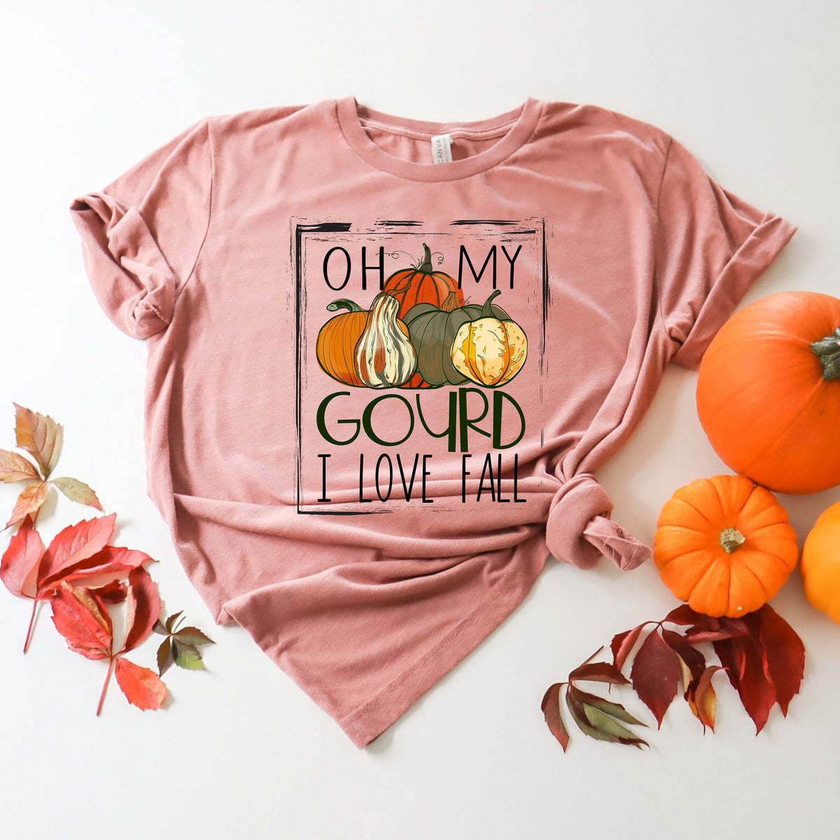 Oh My Gourd I Love Fall Shirt: Funny Thanksgiving Cotton Tee