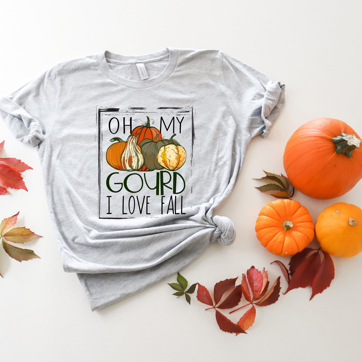 Oh My Gourd I Love Fall Shirt: Funny Thanksgiving Cotton Tee