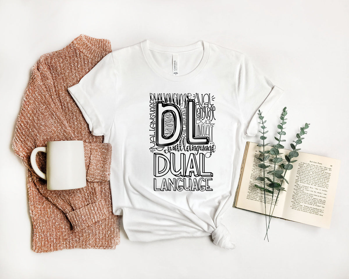 Dual Language Teacher Shirt: Typography Back To School Tee
