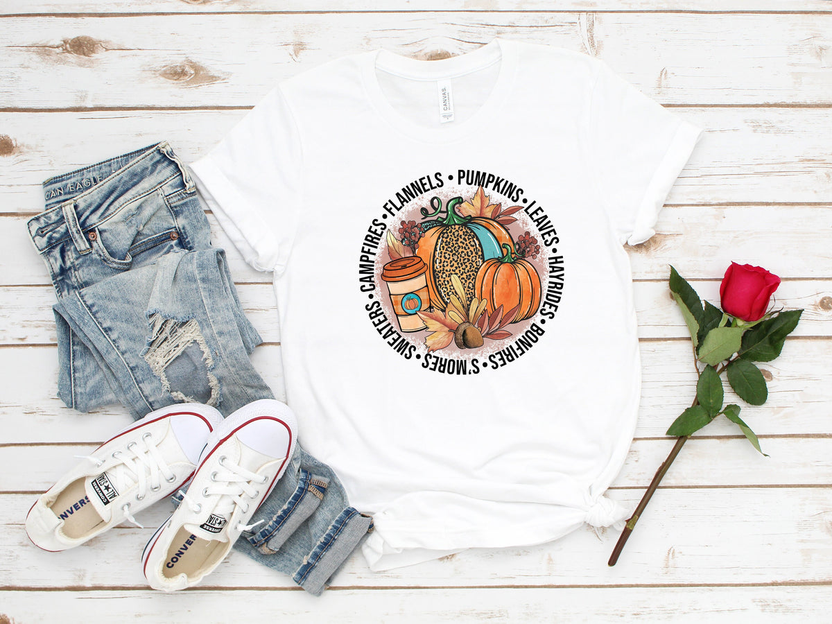 Funny Fall Shirt: Pumpkins, Hayrides, S'mores
