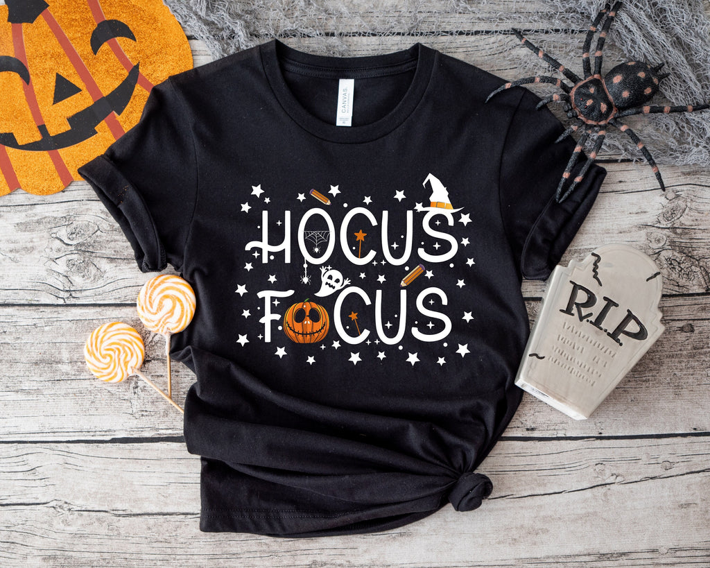 Hocus Focus Teacher Shirt: Funny Halloween School Tee
