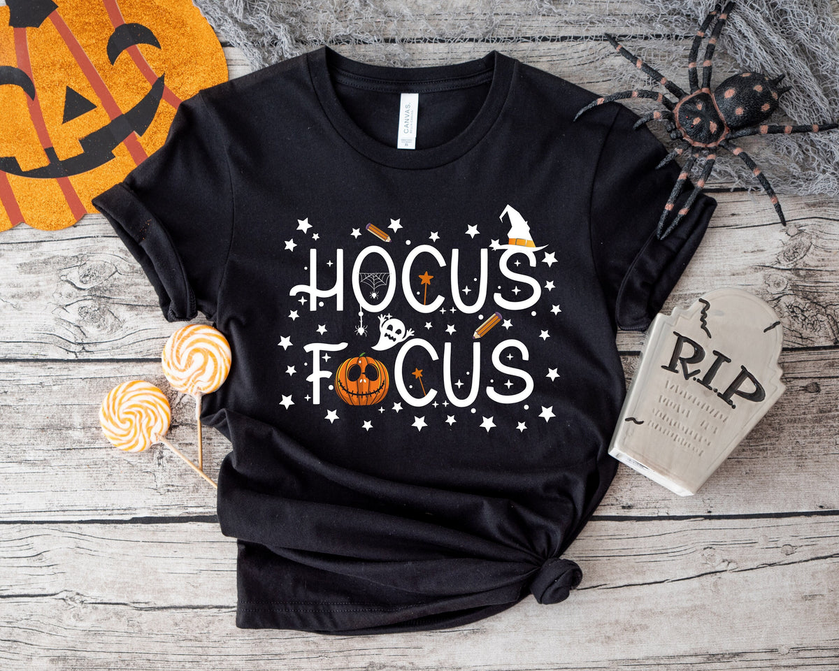 Hocus Focus Teacher Shirt: Funny Halloween School Tee