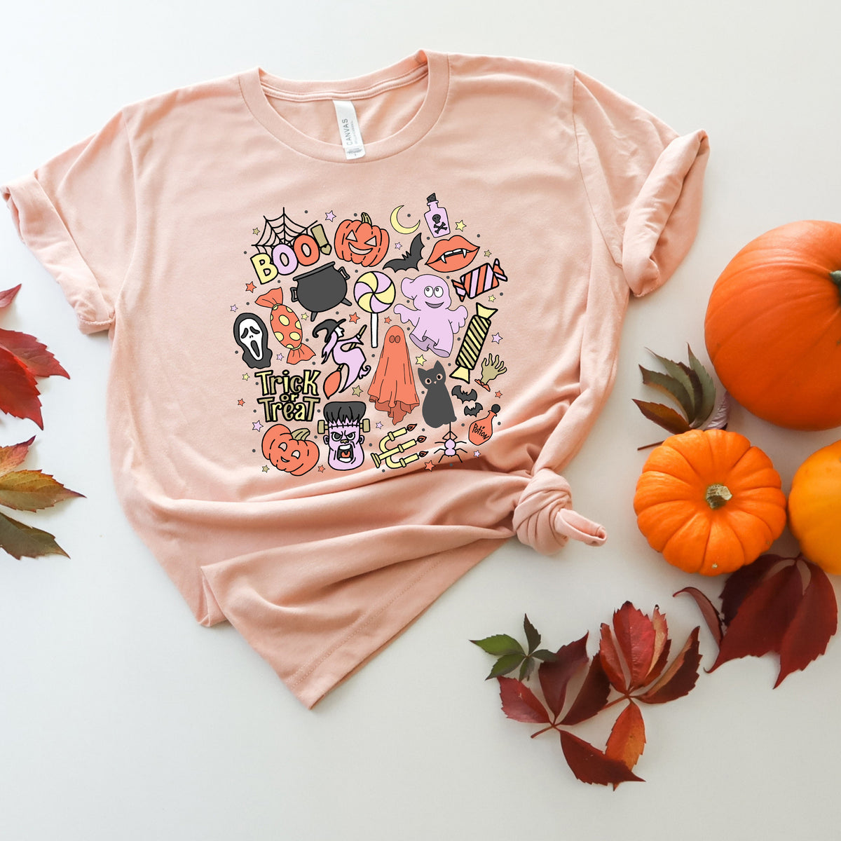Spooky Doodles Halloween Shirt, Cute Ghost Pumpkin Tee