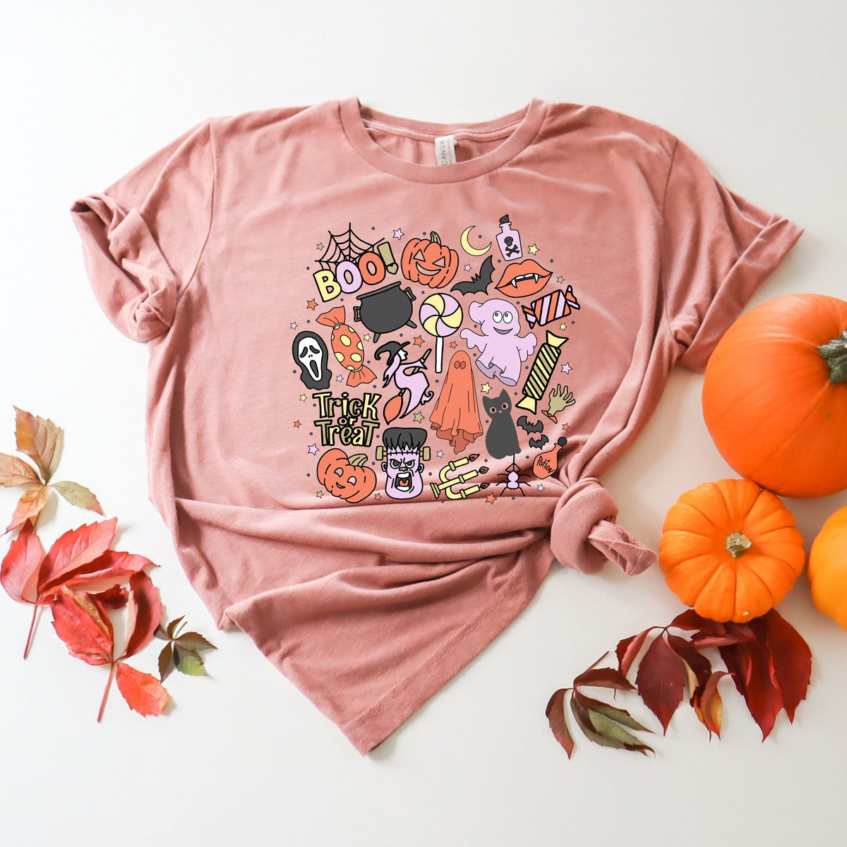 Spooky Doodles Halloween Shirt, Cute Ghost Pumpkin Tee