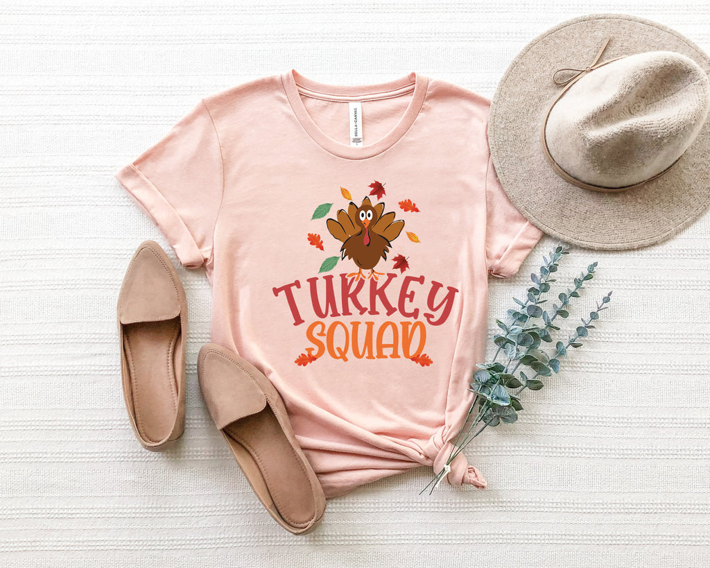 Turkey Squad Thanksgiving T-Shirt: Autumn Family Crew Shirt