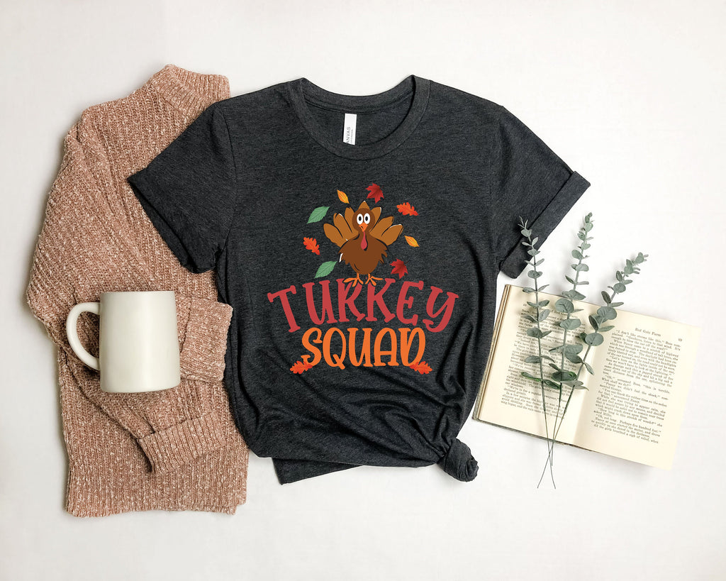 Turkey Squad Thanksgiving T-Shirt: Autumn Family Crew Shirt