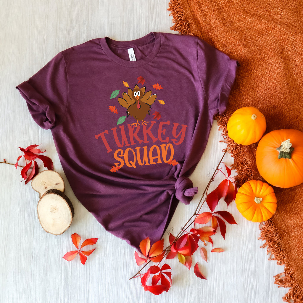 Turkey Squad Thanksgiving T-Shirt: Autumn Family Crew Shirt