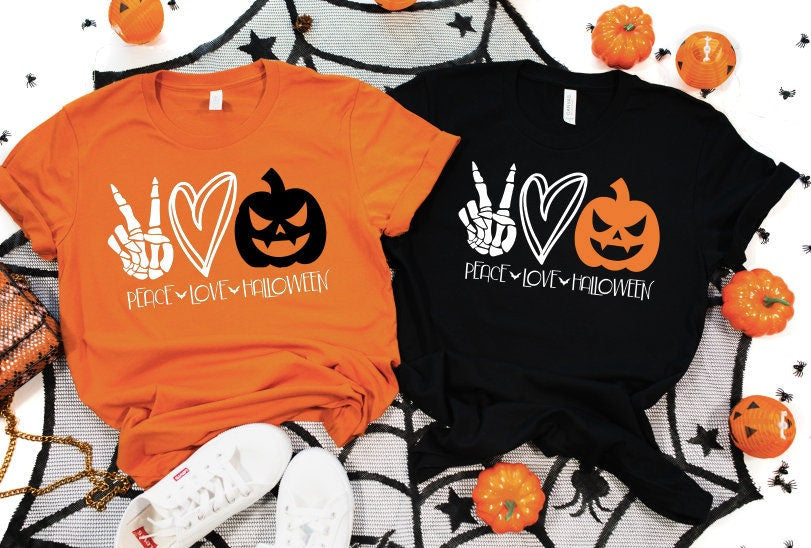 Peace Love Pumpkin Halloween Shirt