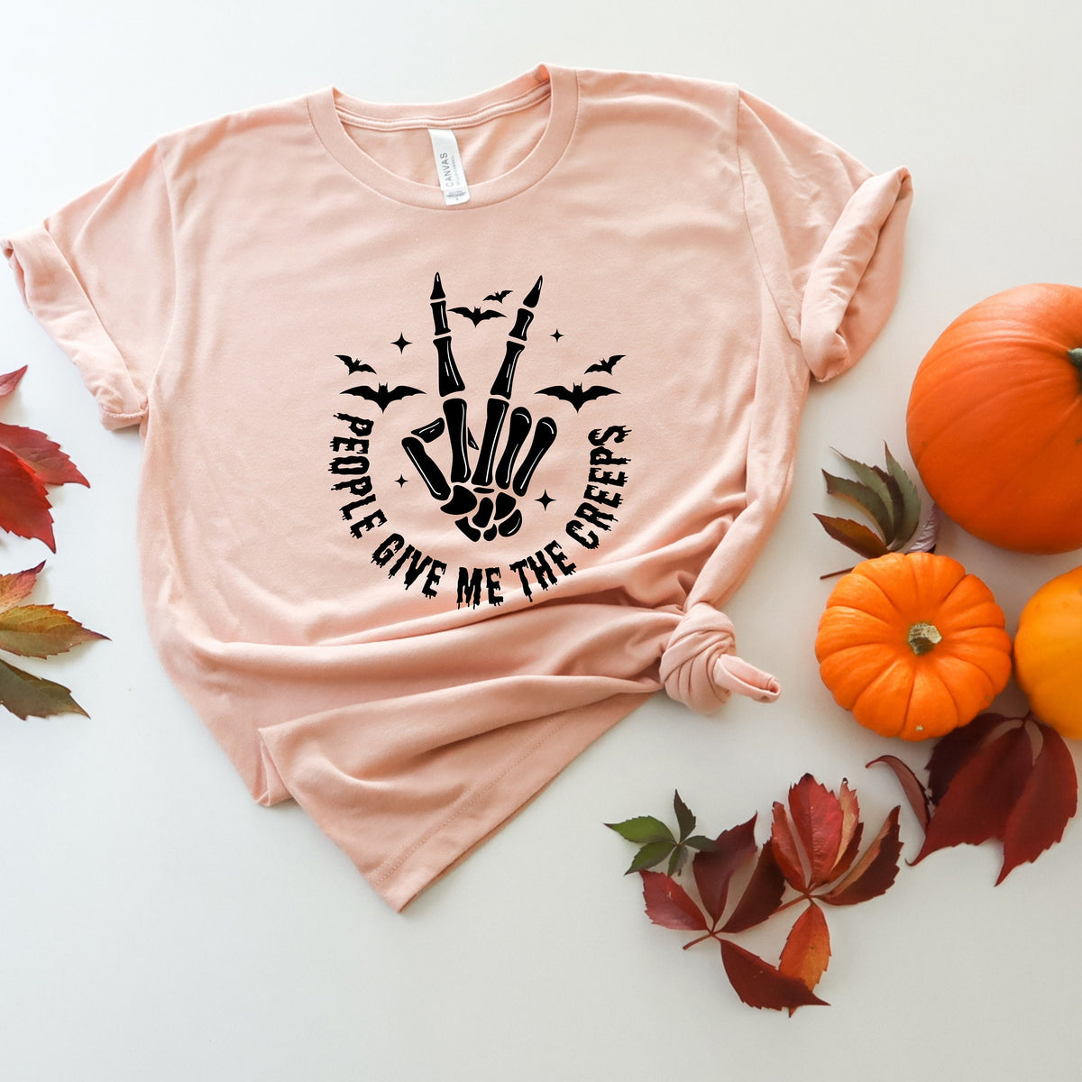 People Give Me The Creeps Shirt, Spooky Skeleton Hand Tee
