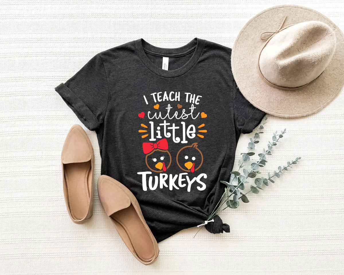 Thankful Teacher Thanksgiving Shirt, Messy Bun Turkey Tee