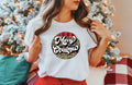 Womens Merry Christmas T-Shirt: Plaid & Leopard Print