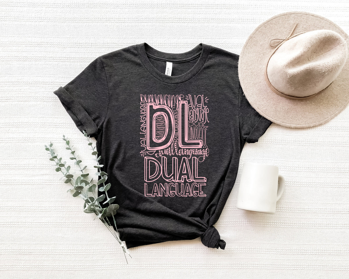 Dual Language Teacher Shirt: Typography Back To School Tee