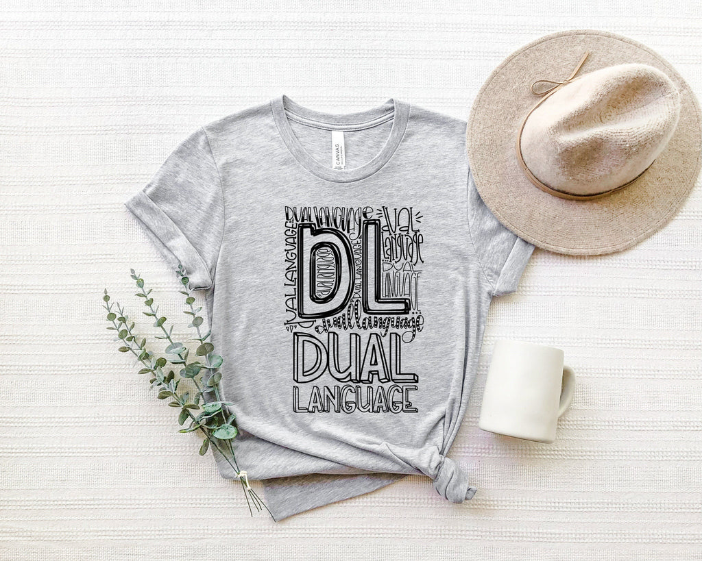 Dual Language Teacher Shirt: Typography Back To School Tee