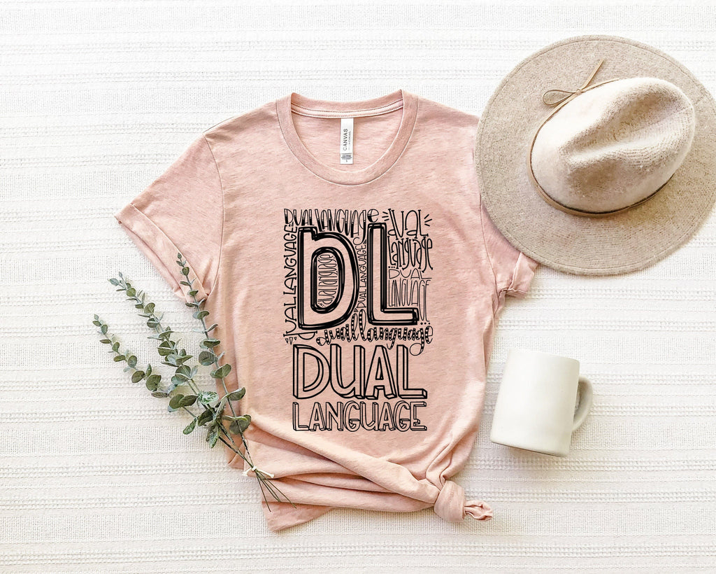 Dual Language Teacher Shirt: Typography Back To School Tee