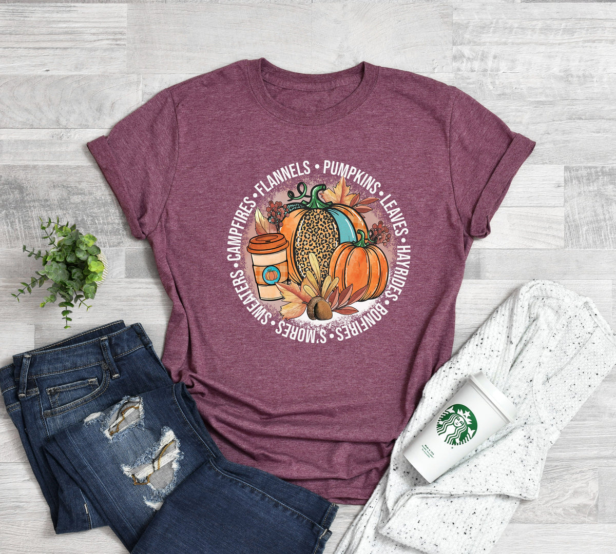 Funny Fall Shirt: Pumpkins, Hayrides, S'mores