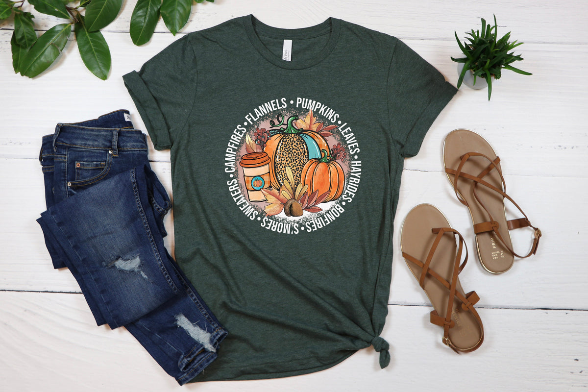 Funny Fall Shirt: Pumpkins, Hayrides, S'mores