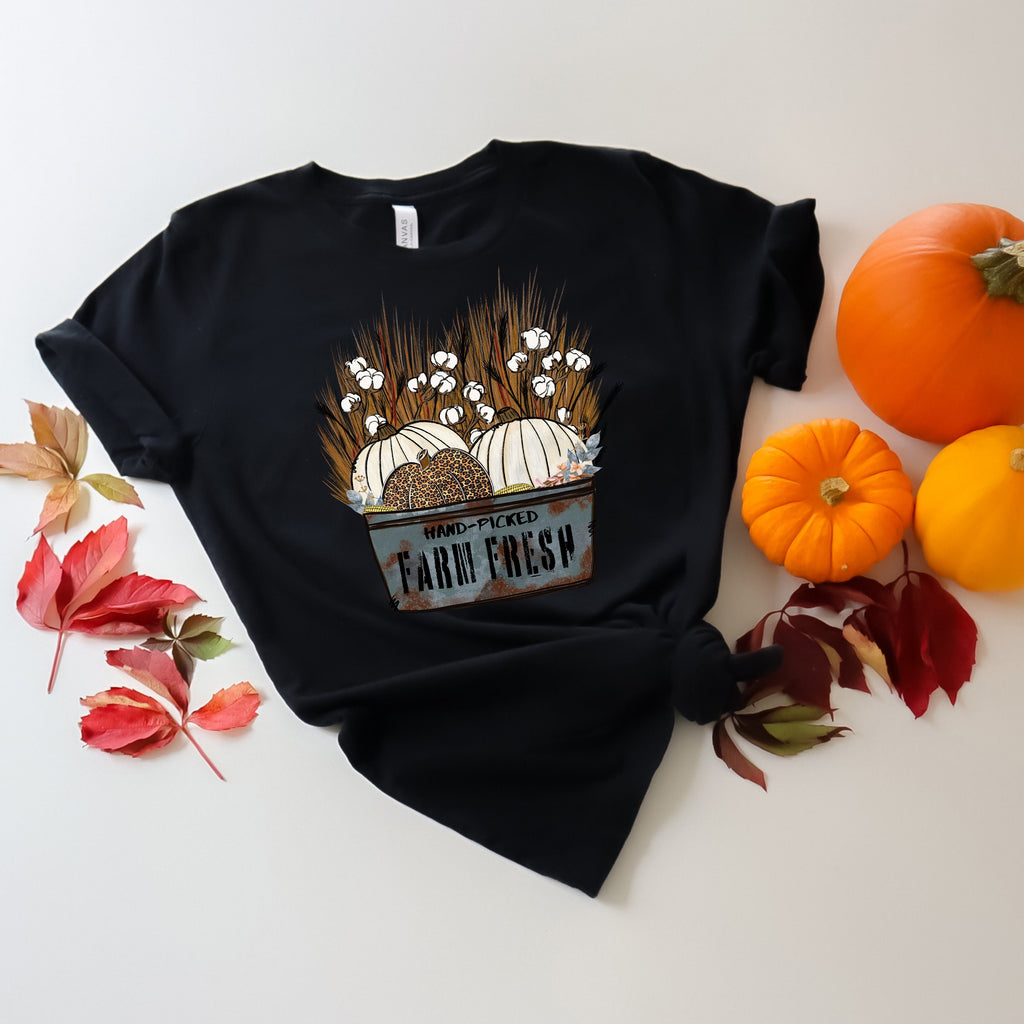 Pumpkin Farm Fresh Graphic Tee - Fall Women's Shirt