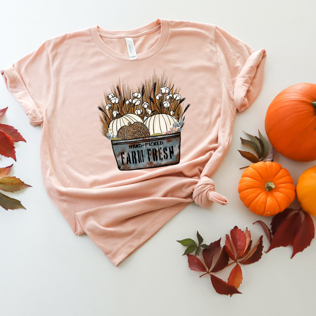 Pumpkin Farm Fresh Graphic Tee - Fall Women's Shirt