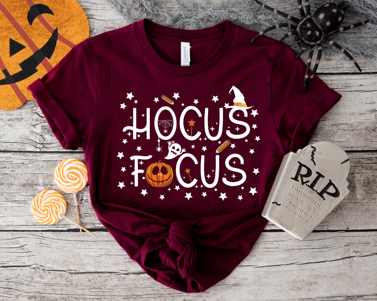 Hocus Focus Teacher Shirt: Funny Halloween School Tee