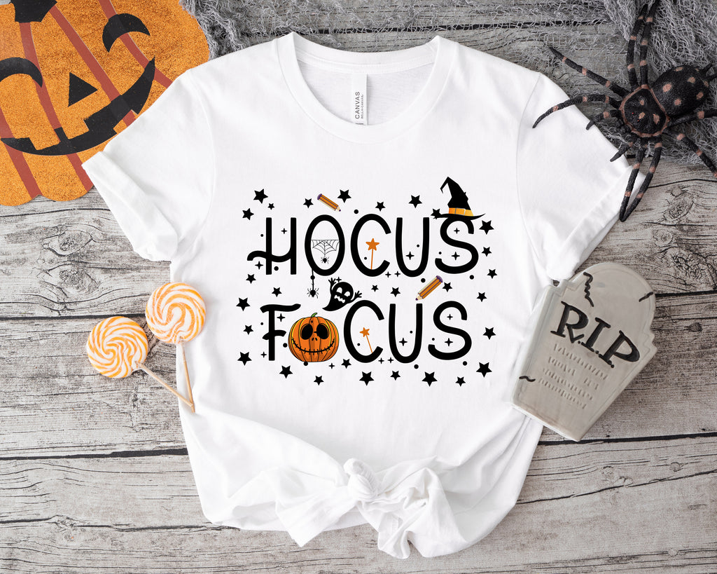 Hocus Focus Teacher Shirt: Funny Halloween School Tee