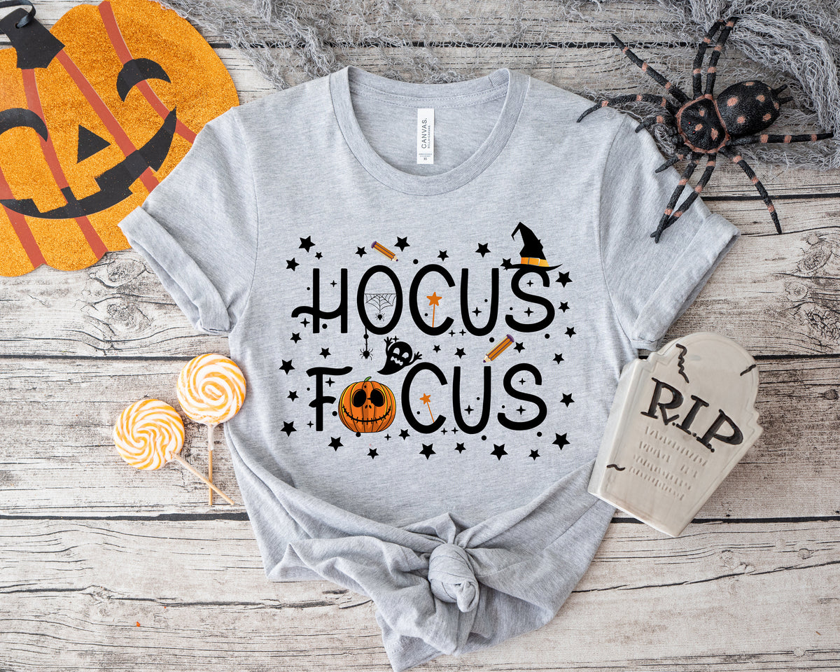 Hocus Focus Teacher Shirt: Funny Halloween School Tee