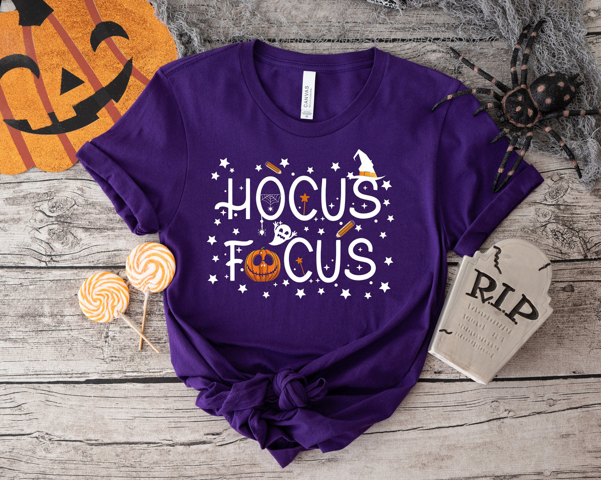 Hocus Focus Teacher Shirt: Funny Halloween School Tee