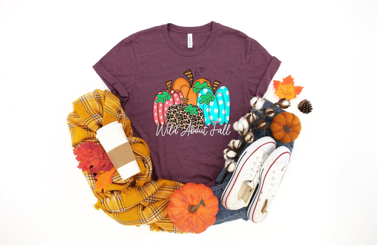 Wild About Fall T-Shirt: Leopard Pumpkin Halloween Tee