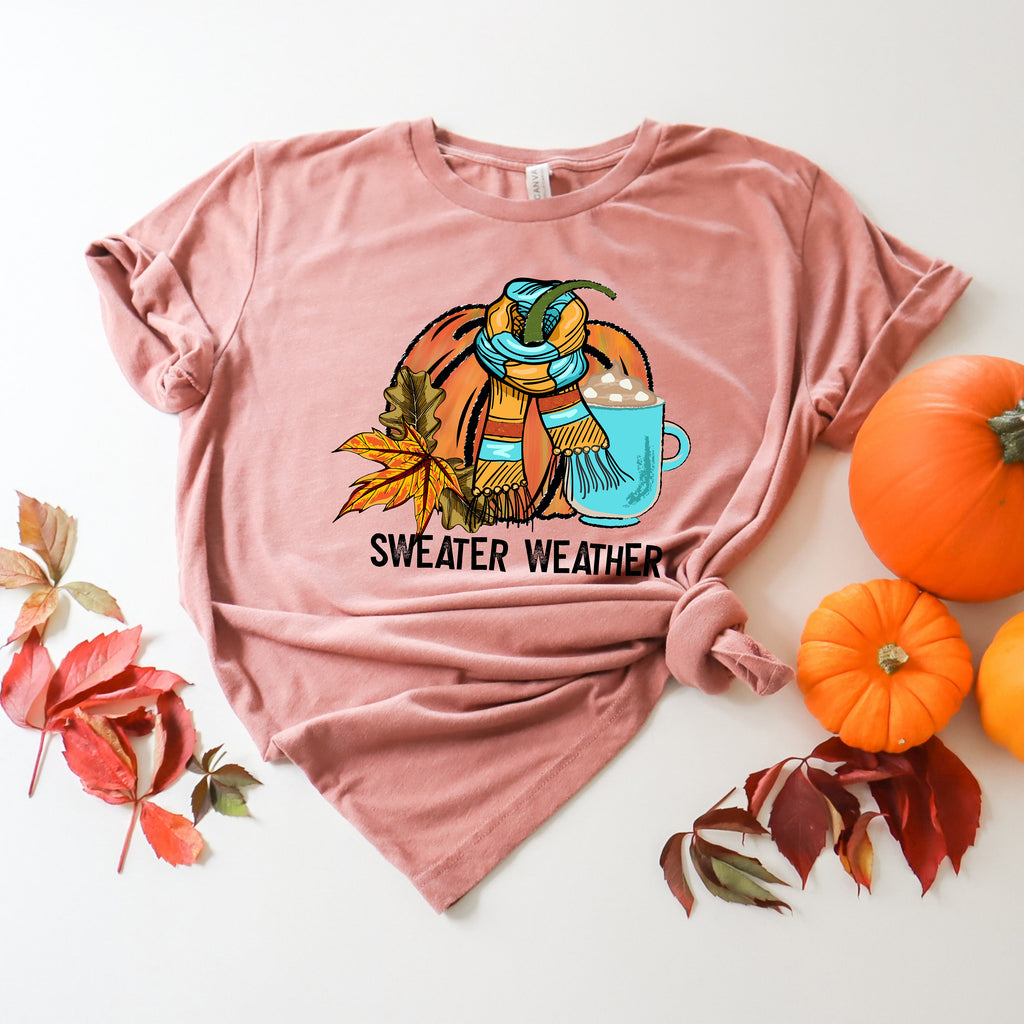 Sweater Weather Shirt: Fall Thanksgiving Pumpkin Tee