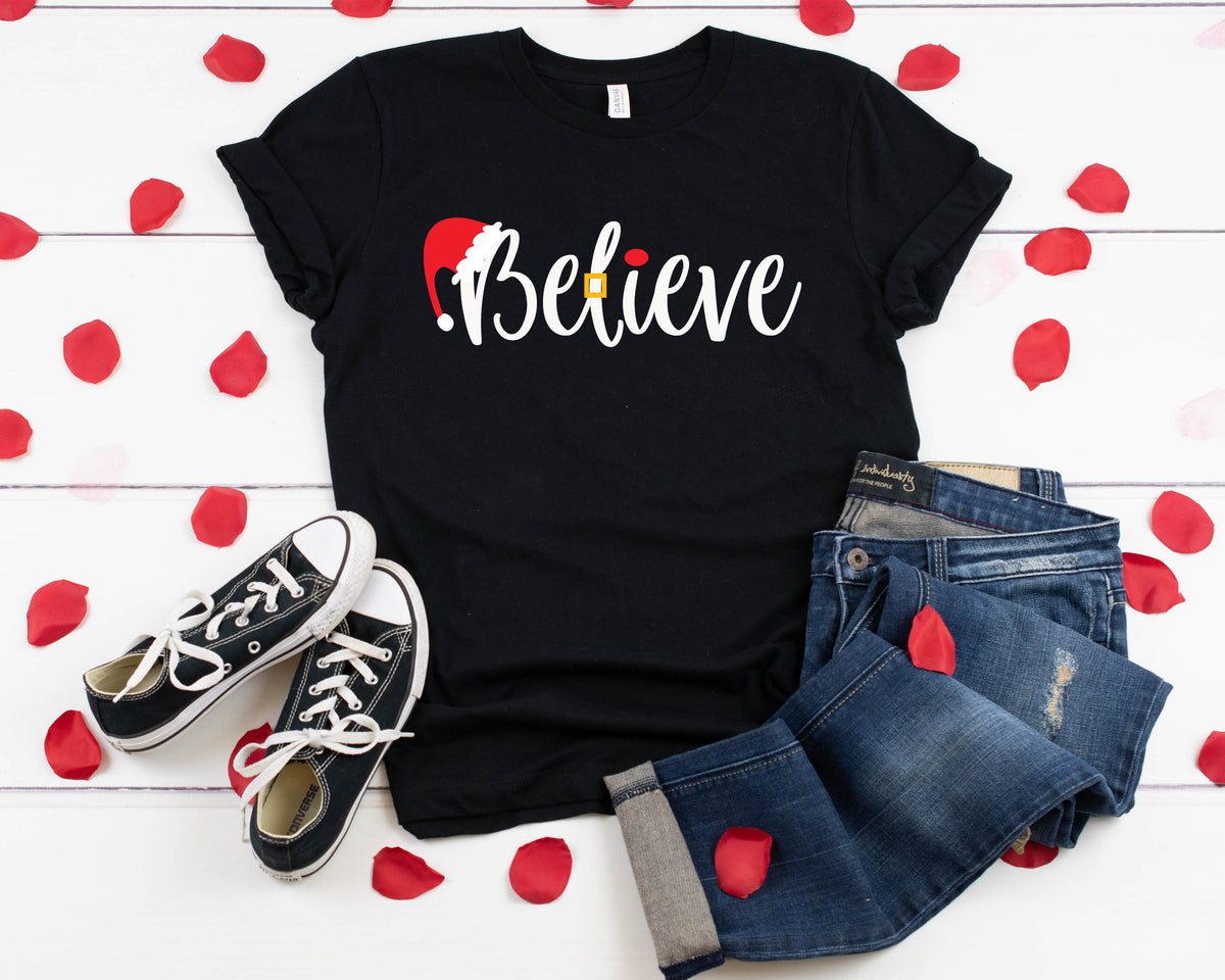 Believe Christmas Shirt: AirLume Cotton Holiday Tee