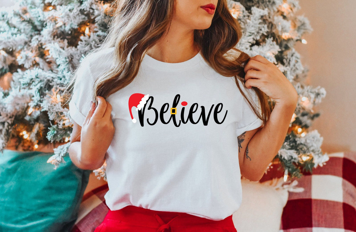 Believe Christmas Shirt: AirLume Cotton Holiday Tee