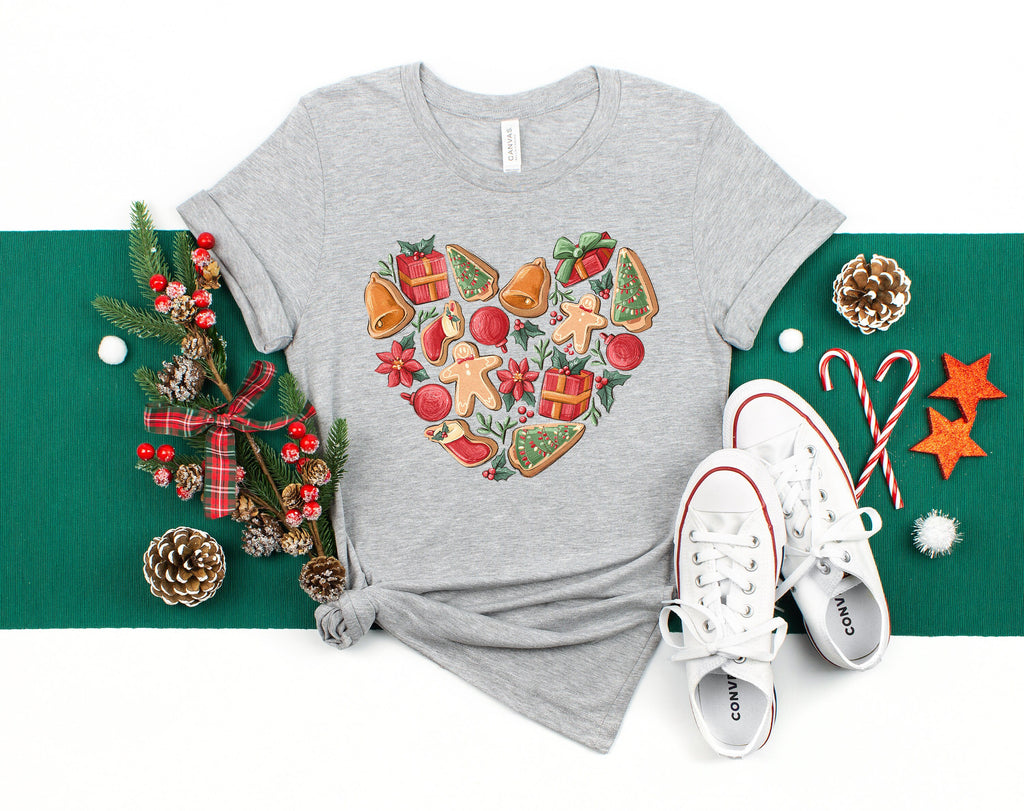 Christmas Cookies Heart Shirt, Holiday Tee