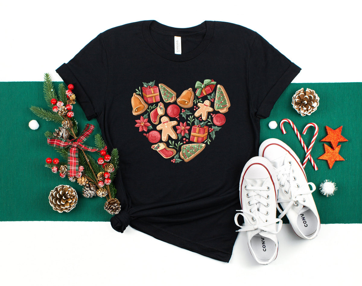 Christmas Cookies Heart Shirt, Holiday Tee
