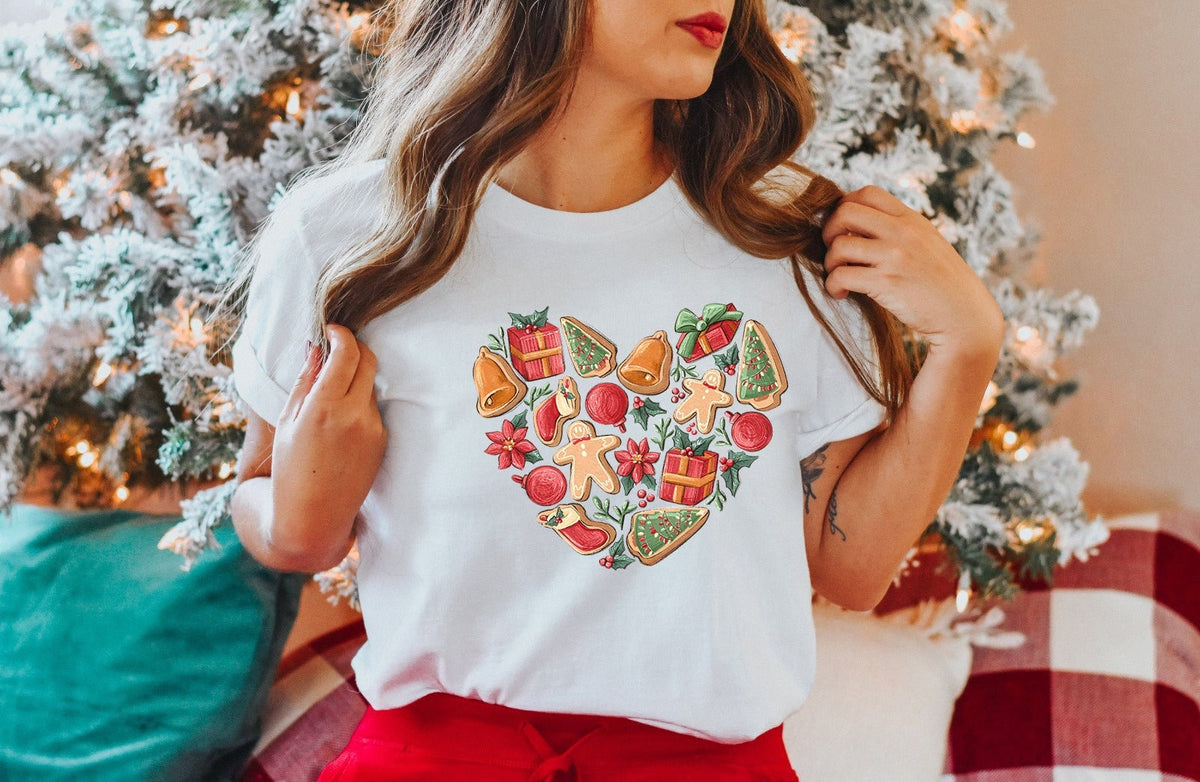 Christmas Cookies Heart Shirt, Holiday Tee