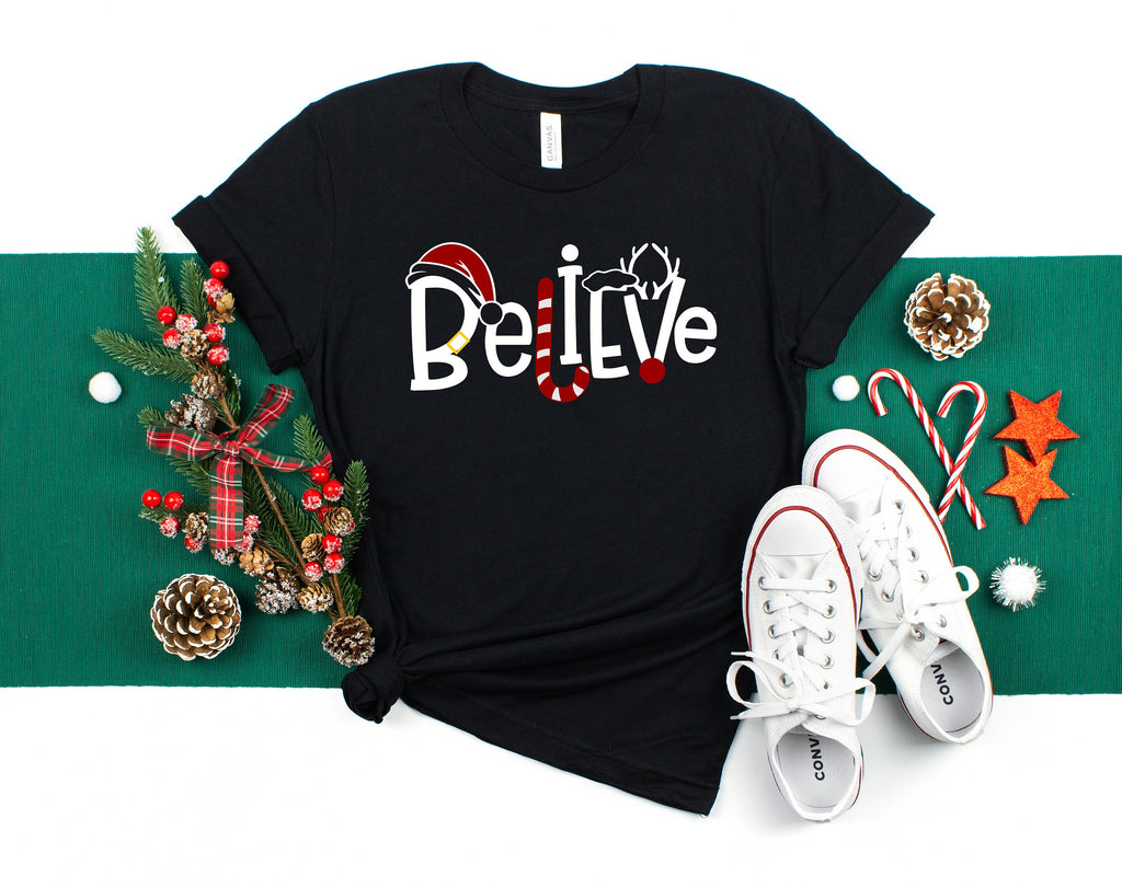 Custom Believe Christmas Shirt: Family Holiday Tee