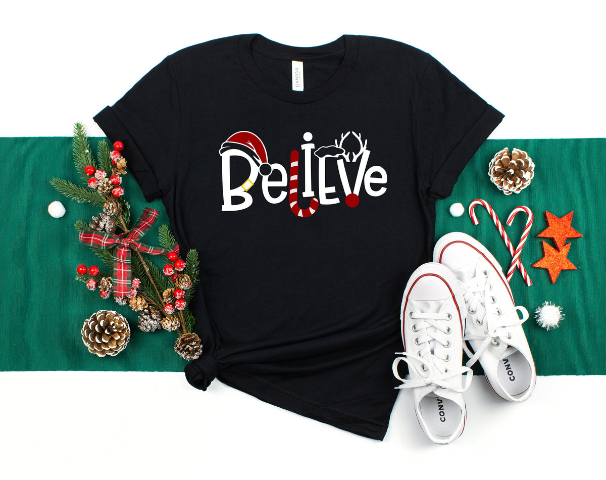 Custom Believe Christmas Shirt: Family Holiday Tee