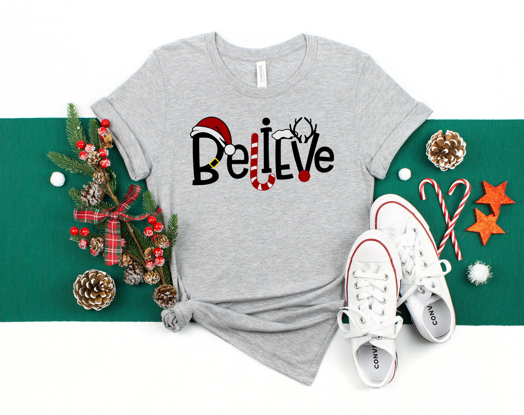 Custom Believe Christmas Shirt: Family Holiday Tee