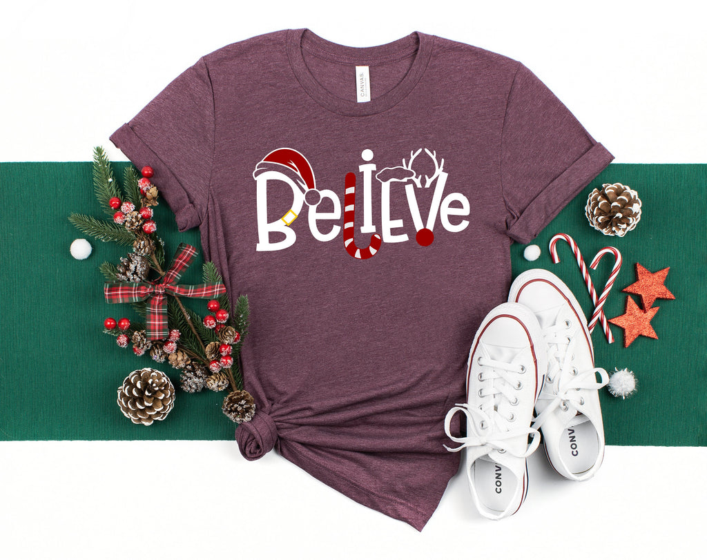 Custom Believe Christmas Shirt: Family Holiday Tee